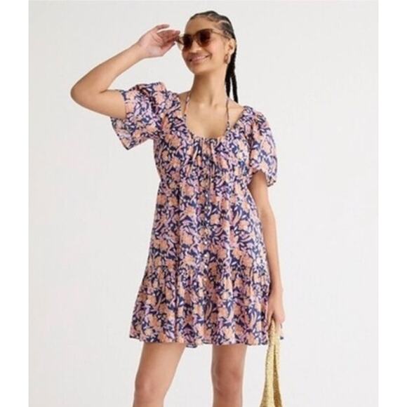 J. Crew Button-front cotton voile beach dress in painted block print    Size: M - Picture 1 of 6